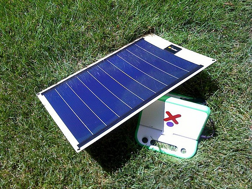 OLPC solar panel with XO