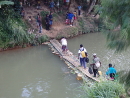 Ramu River bamboo floating bridge